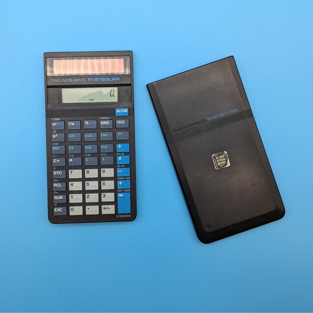 Vintage Texas Instruments TI-31 Solar Scientific Calculator with Cover